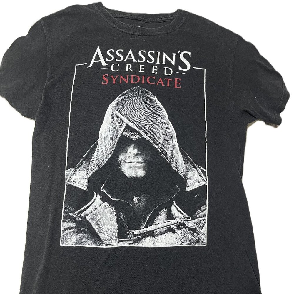 ASSASSINS CREED SYNDICATE Big Graphic Video Promo Black Men's T Shirt Size Small